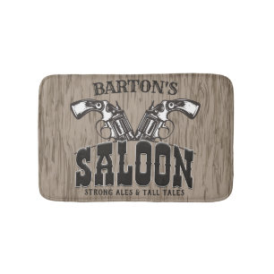 Alfombrilla De Baño NOMBRE Personalizado Saloon del Revolver de armas 