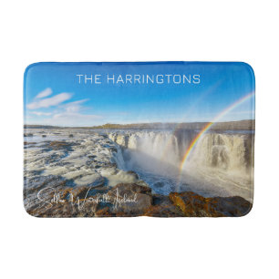 Alfombrilla De Baño Nombre personalizado Selfoss Waterfall, Islandia