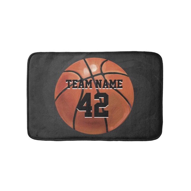 Alfombrilla De Baño Nombre y número del equipo de baloncesto (Anverso)