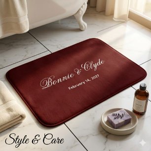 Alfombrilla De Baño Nombres personalizados elegantes y fecha en estilo