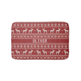 Alfombrilla De Baño Nordic Reindeer Christmas Personalized