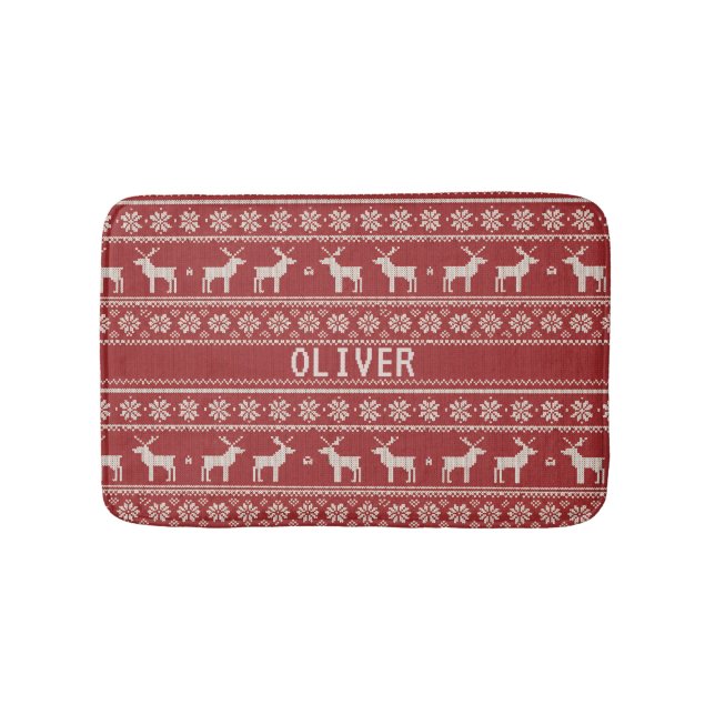 Alfombrilla De Baño Nordic Reindeer Christmas Personalized  (Anverso)