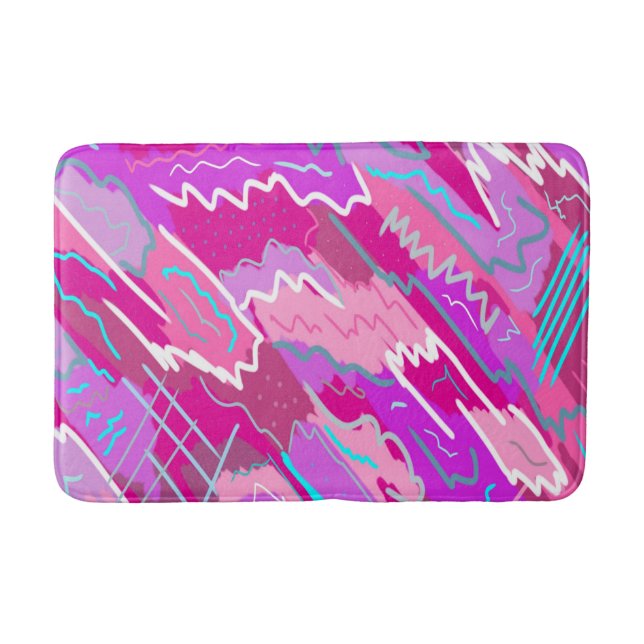 Alfombrilla De Baño Nostalgia de Nostalgia Pop Art en Magenta (Anverso)