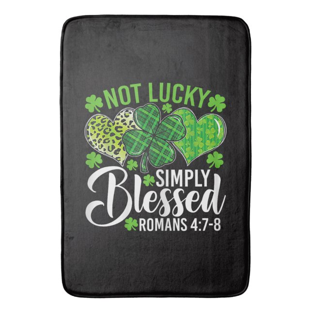 Alfombrilla De Baño Not Lucky Simply Blessed Christian (Frente vertical)