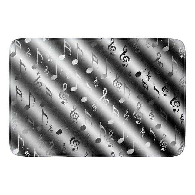 Alfombrilla De Baño nota, música, metalizado, partitura, música, clef, (Anverso)