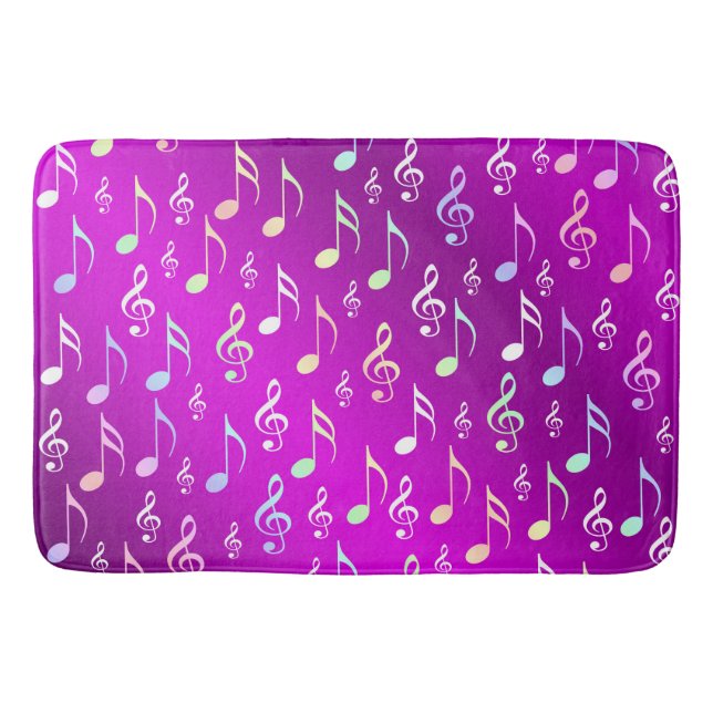 Alfombrilla De Baño nota, música, metalizado, partitura, música, clef, (Anverso)