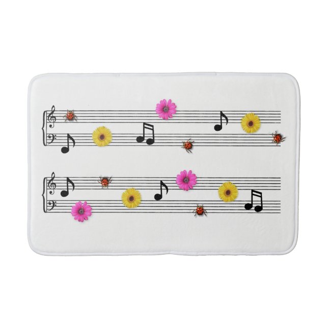 Alfombrilla De Baño Notas musicales Bath Mat (Anverso)