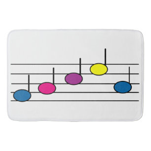 Alfombrilla De Baño Notas musicales coloridas patrón moderno 