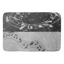 Notas musicales modernas en blanco y negro