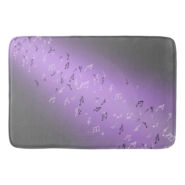 Alfombrilla De Baño Notas musicales Purple Glow Bath Mat (Anverso)