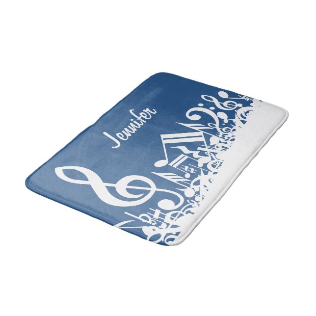 Alfombrilla De Baño Notas musicales saltadas de blanco y un gran tembl (Angular)