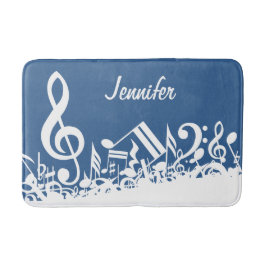 Alfombrilla De Baño Notas musicales saltadas de blanco y un gran tembl