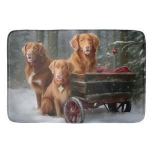 Alfombrilla De Baño Nova Scotia Duck Toller Retriever Trineo Nevado
