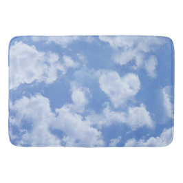Alfombrilla De Baño Nube De Corazón Aburrido En Cielo Azul Feliz