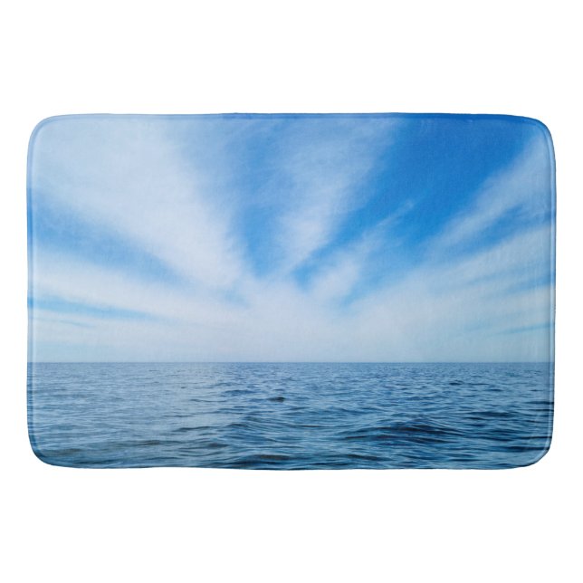 Alfombrilla De Baño Nubes Cirrus sobre el lago Michigan (Anverso)