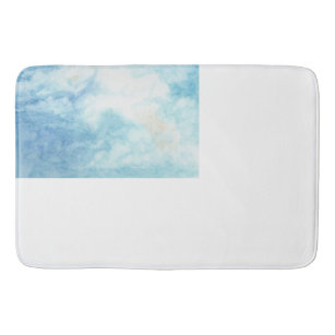 Alfombrilla De Baño Nubes de cielo blanco azul artísticas