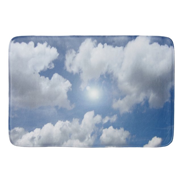 Alfombrilla De Baño Nubes del cielo azul + tu texto e ideas (Anverso)
