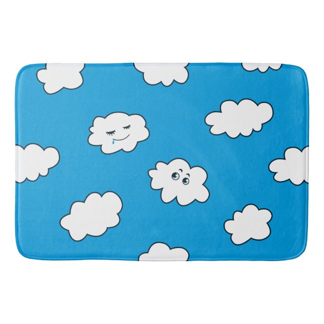 Alfombrilla De Baño Nubes divertidas de Blue Sky Personalizado (Anverso)