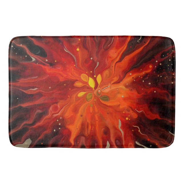 Alfombrilla De Baño Núcleo Carmesí: Explosión de Energía Abstracta Ígn (Anverso)
