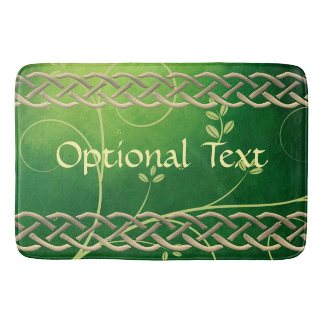 Alfombrilla De Baño Nudos y hojas verdes celtas (Anverso)