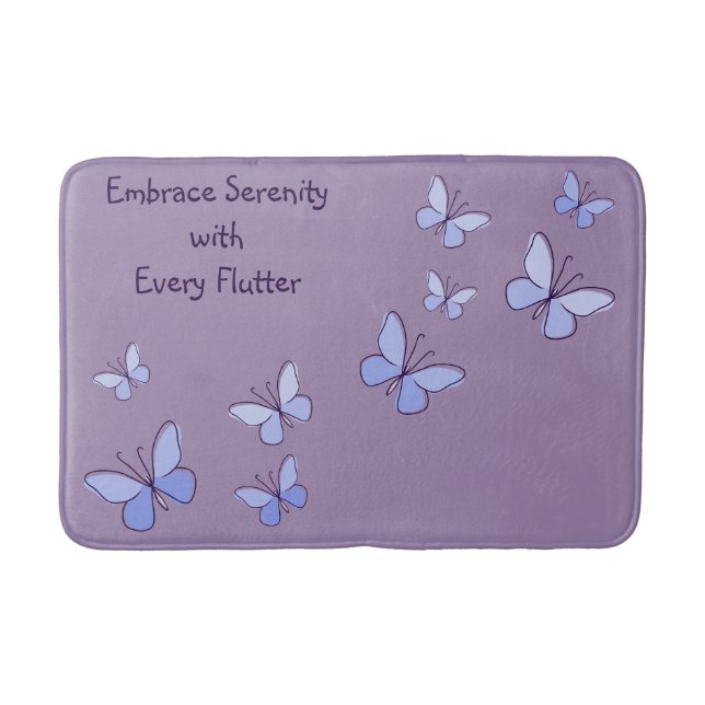 Alfombrilla De Baño Nueve mariposas azul púrpura violeta (Anverso)