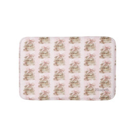 Alfombrilla De Baño Nuevo capítulo lazos rosados rayas