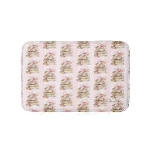 Alfombrilla De Baño Nuevo capítulo lazos rosados rayas