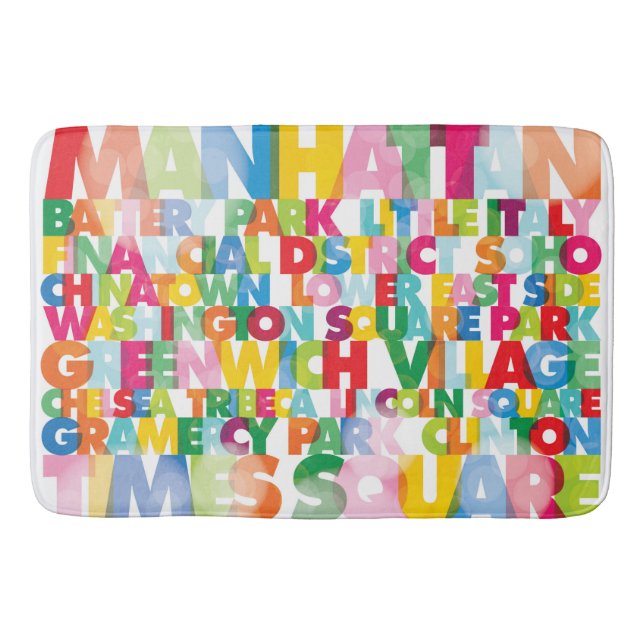 Alfombrilla De Baño NYC Boroughs Bath Mat (Anverso)