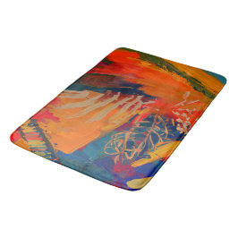 Alfombrilla De Baño Obra de arte abstracta moderna del Boho