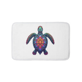 Alfombrilla De Baño Ocean Animal Tie Dye Tribal Sea Animal Maori Turtl