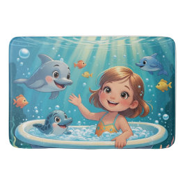 Alfombrilla De Baño Ocean Bliss Bath Time chicas lindos delfines