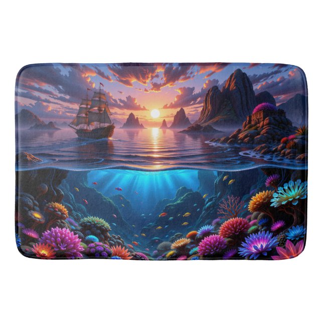 Alfombrilla De Baño Ocean Sunset Bath Mat (Anverso)