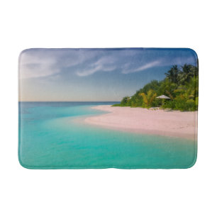 Alfombrilla De Baño Océano Acuamarino Playa Tropical Escénica