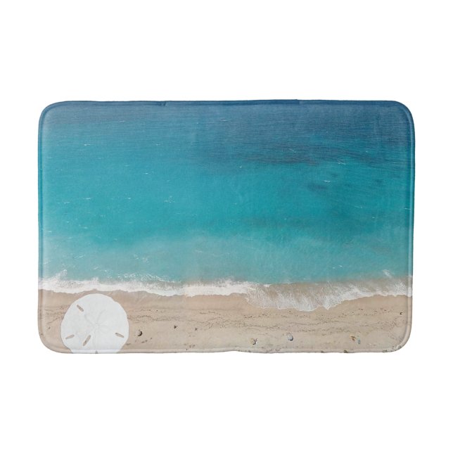 Alfombrilla De Baño Océano azul marino Sand Dollar (Anverso)