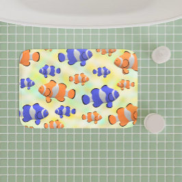 Alfombrilla De Baño océano submarino brillante 3d naranja azul pez pay