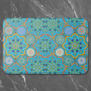 Alfombrilla De Baño Octo brightener estilo árabe turquesa morisco