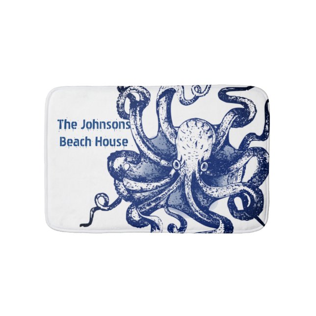 Alfombrilla De Baño Octopus azul (Anverso)