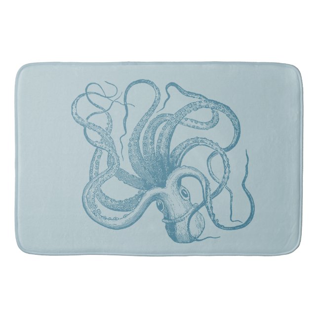 Alfombrilla De Baño Octopus azul (Anverso)