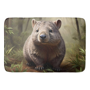 Alfombrilla De Baño "Oculto en el Bush: un wombat australiano salvaje"