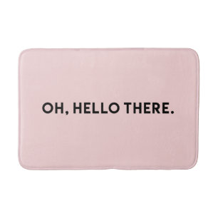 Alfombrilla De Baño Oh Hola Tipografía   Mat de baño rosa claro
