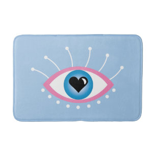 Alfombrilla De Baño Ojo Malvado Griego Con Ojos Azul Rosa