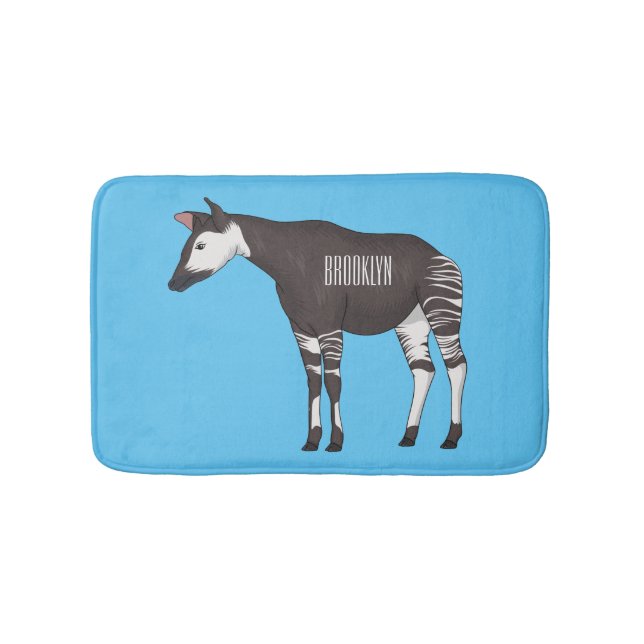 Alfombrilla De Baño Okapi cartoon illustration (Anverso)