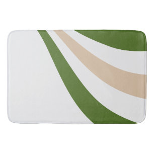 Alfombrilla De Baño Ola blanca, de arena y verde pálido