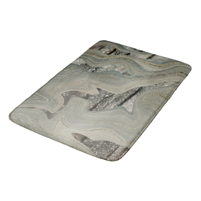 Alfombrilla De Baño Ola de Mármol Líquido Brillo Glam 1 (Angular)