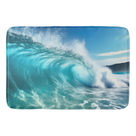 Alfombrilla De Baño Ola de Océano Azul Poderosa
