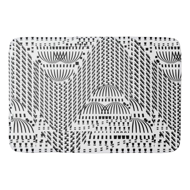 ALFOMBRILLA DE BAÑO OLA NEGRA Y BLANCA (Anverso)