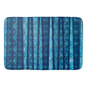 Alfombrilla De Baño Ola Retro Azul Patrón Único y Fresco
