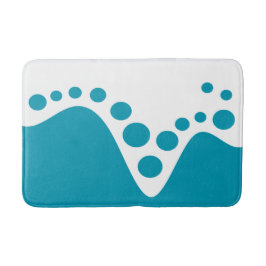 Alfombrilla De Baño Ola suave azul turquesa y burbujas