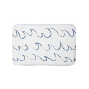 Alfombrilla De Baño Olas Abstracto Mínimo Patrón Mar dibujado a mano