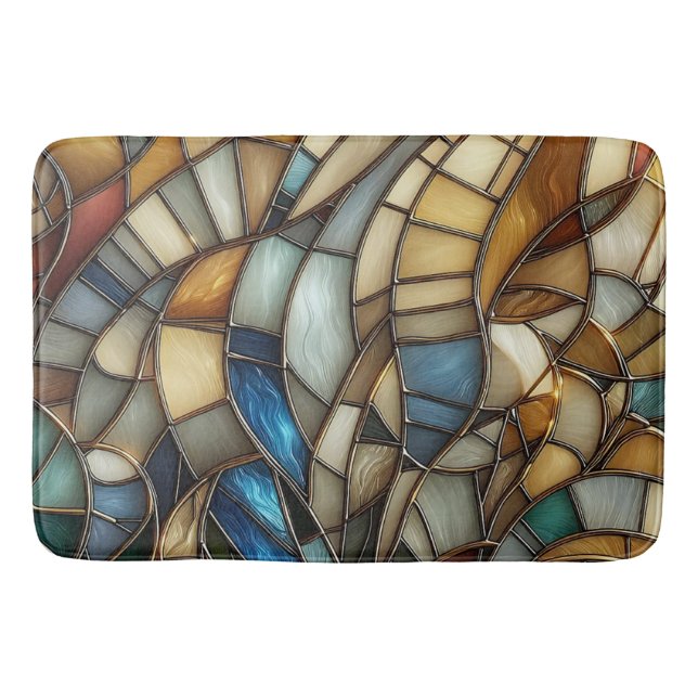 Alfombrilla De Baño Olas de Vidrio Teñido (Anverso)